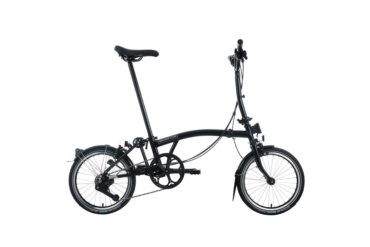 Brompton C line 12 prestav črn s prtljažnikom